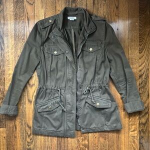 Lucky Brand Army Green Military Jacket Cinched Waist